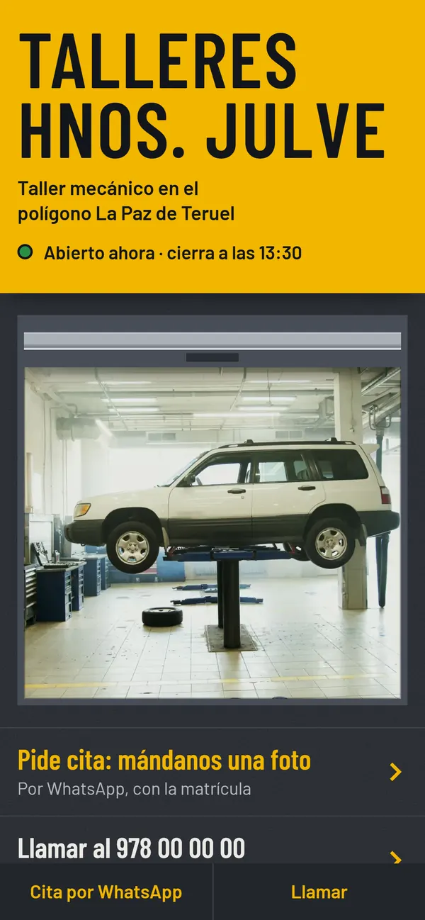 La muestra de Talleres Hermanos Julve, en un móvil